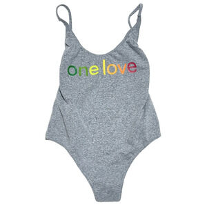 NEW TRIYA GRAY ONE LOVE ONE PIECE SWIMSUIT SIZE SMALL